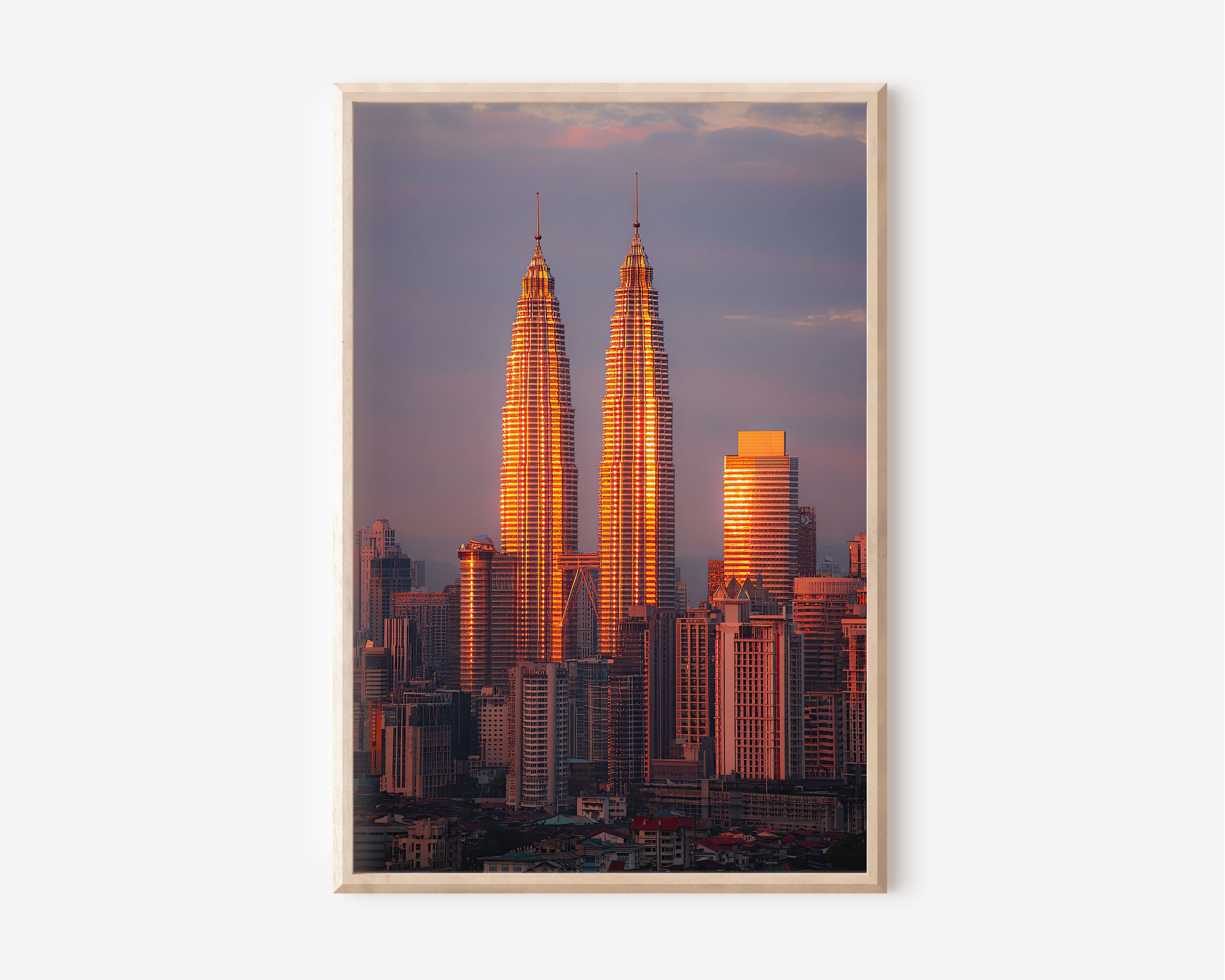 Kuala Lumpur Petronas Towers Sunset Wall Art | KLCC Malaysia Skyline Print | Travel Photography Poster