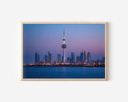 Kuwait City Skyline Wall Art | Kuwait Towers Blue Hour Cityscape Print