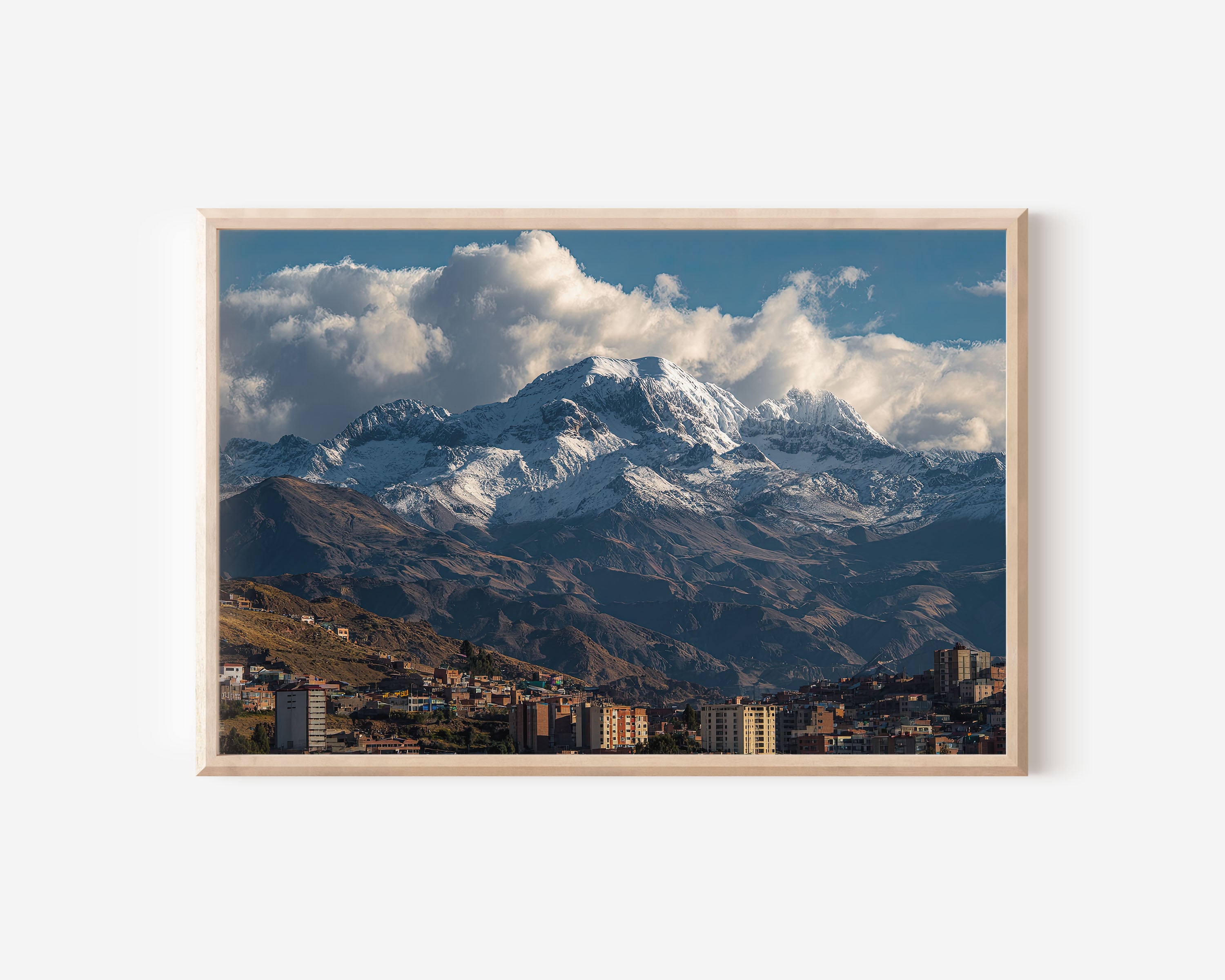 La Paz Bolivia Wall Art | Illimani Andes Mountain Cityscape Print