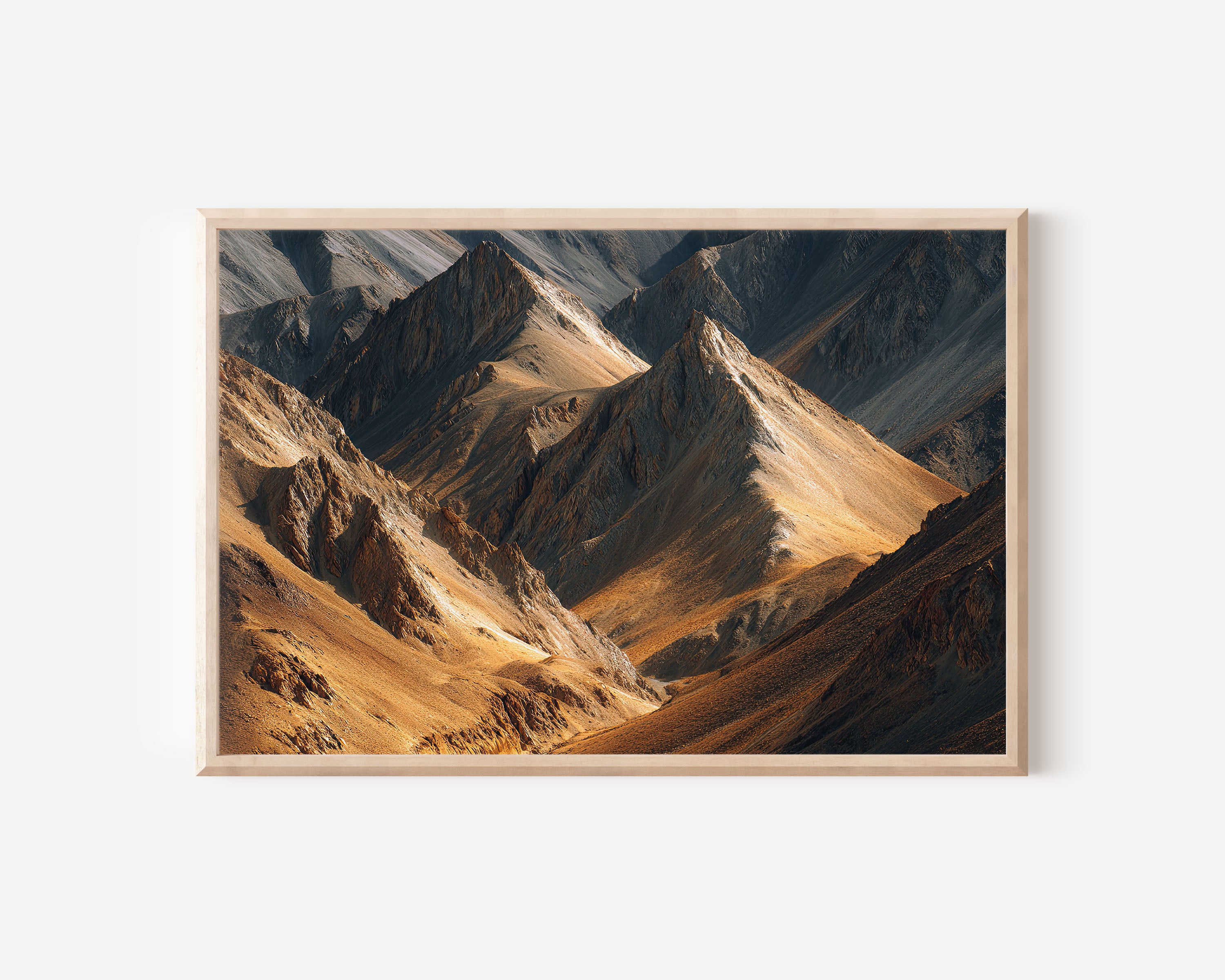 Ladakh Himalayas Wall Art | Golden Himalayan Mountain Landscape Print