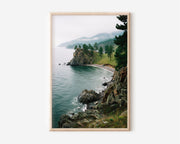 Lake Baikal Wall Art Print | Siberia Russia Coastal Photography | World's Deepest Lake Landscape Poster | Russian Nature Travel Print | Moody Forest Home Decor