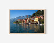 Lake Como Varenna Waterfront Wall Art Print – Italian Lakeside Village