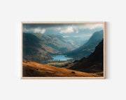 Lake District Valley Wall Art Print – England Mountain Lake Landscape