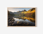 Lake District Mountain Reflection Wall Art Print – Golden Valley Landscape