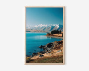 Lake Tekapo Daytime Wall Art Print | New Zealand South Island Photography | Southern Alps Turquoise Lake Landscape Poster | Mackenzie Basin Nature Print | NZ Home Decor