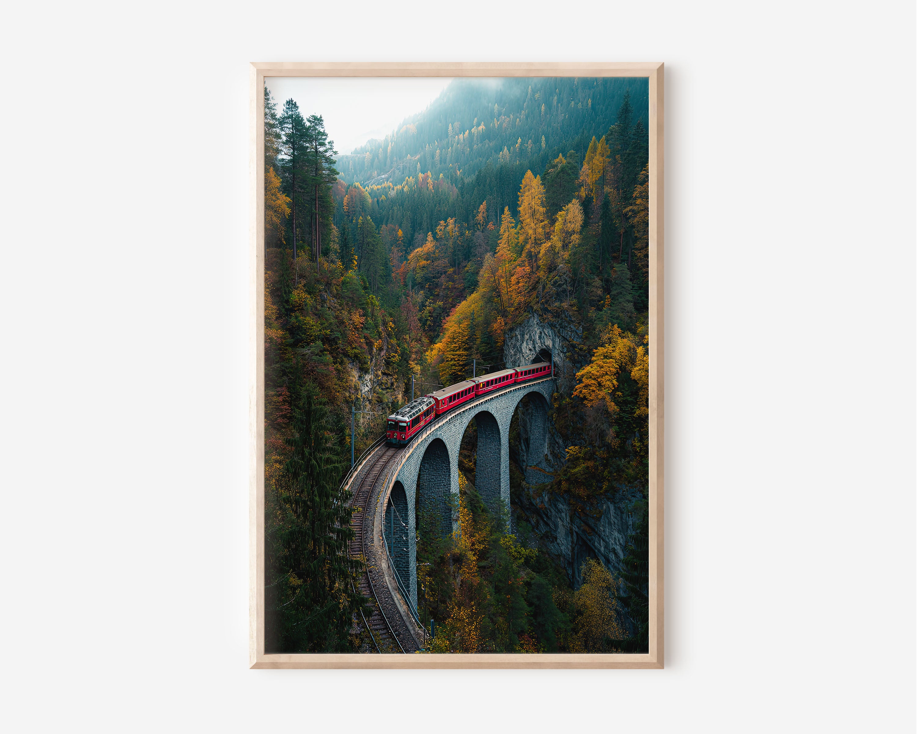 Landwasser Viaduct Switzerland Wall Art Print | Scenic Train Photography
