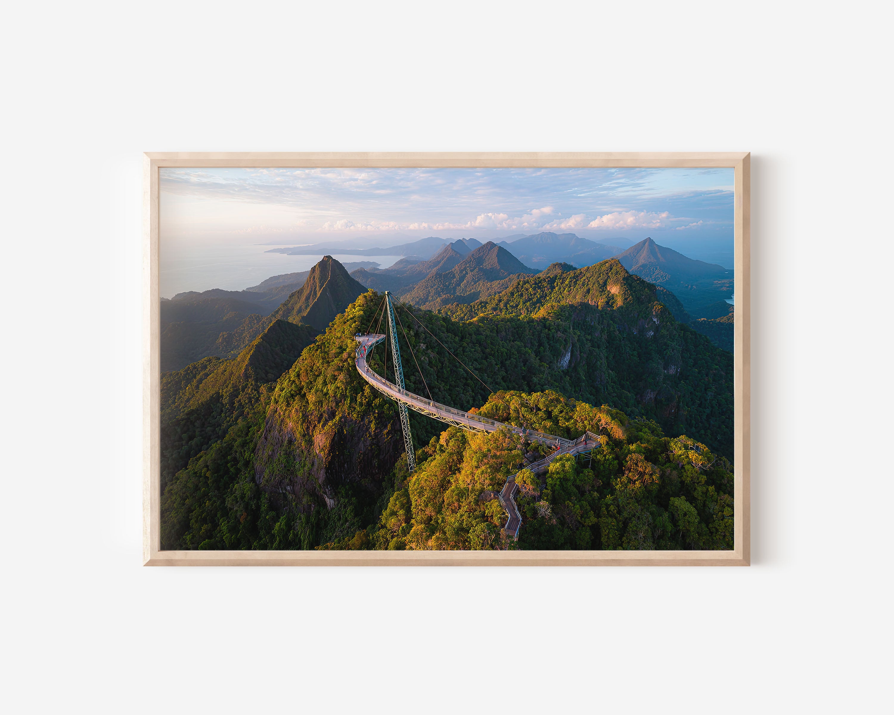 Langkawi Sky Bridge Mountain Wall Art Print – Tropical Aerial Landscape