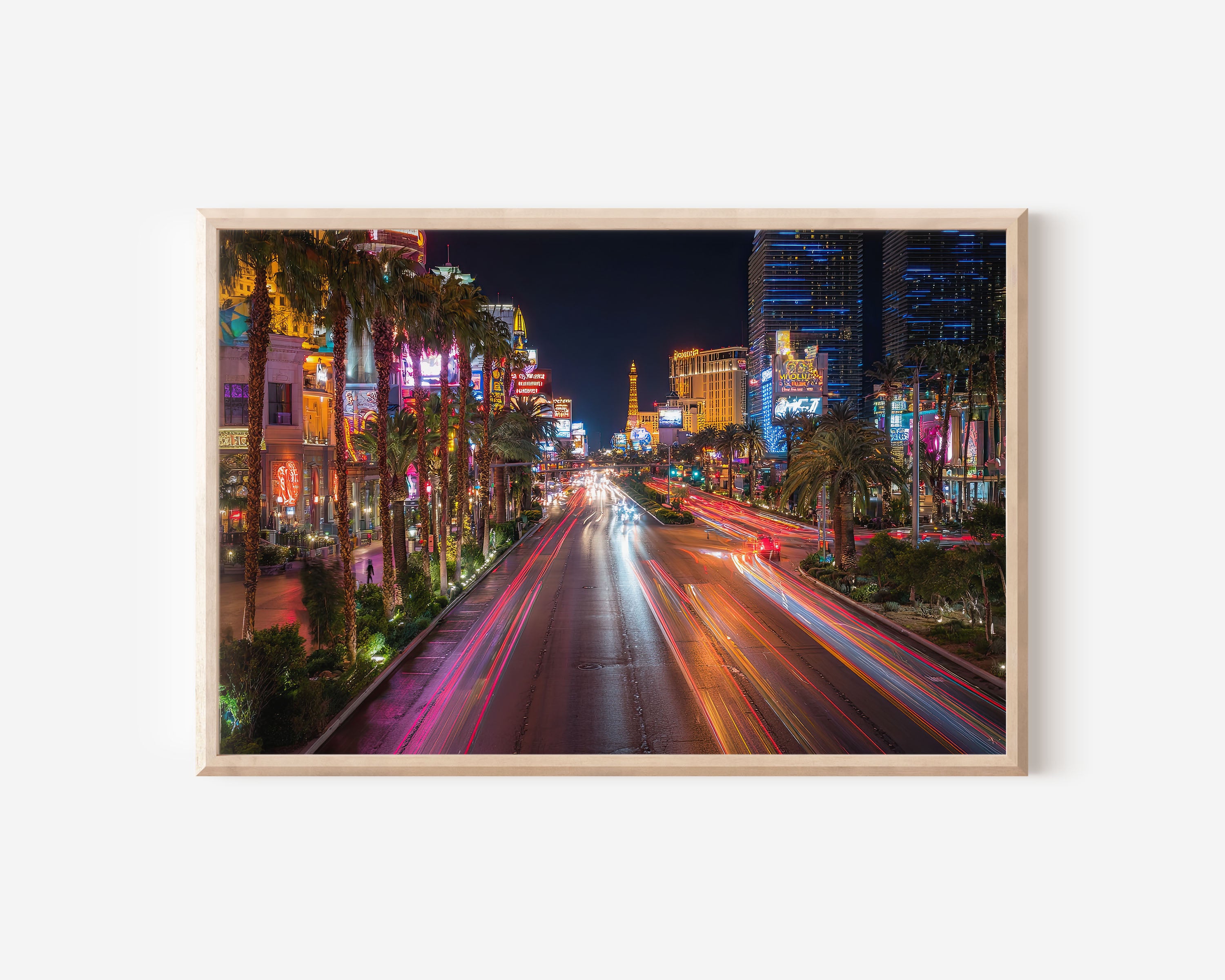 Las Vegas Strip Night Wall Art Print, Nevada Neon Skyline