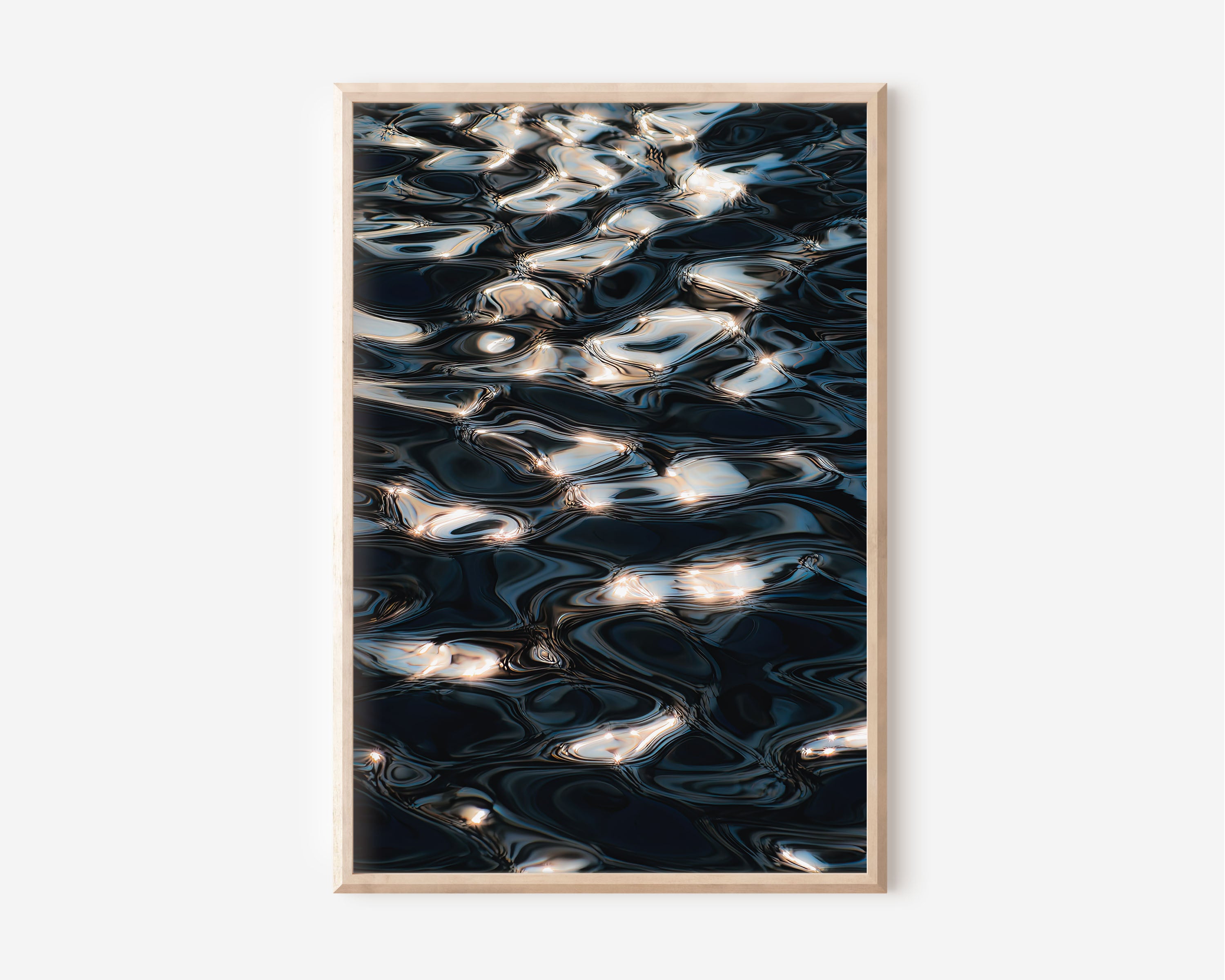 Liquid Light Abstract Wall Art – Luxury Water Reflection Canvas Print, Modern Minimalist Decor