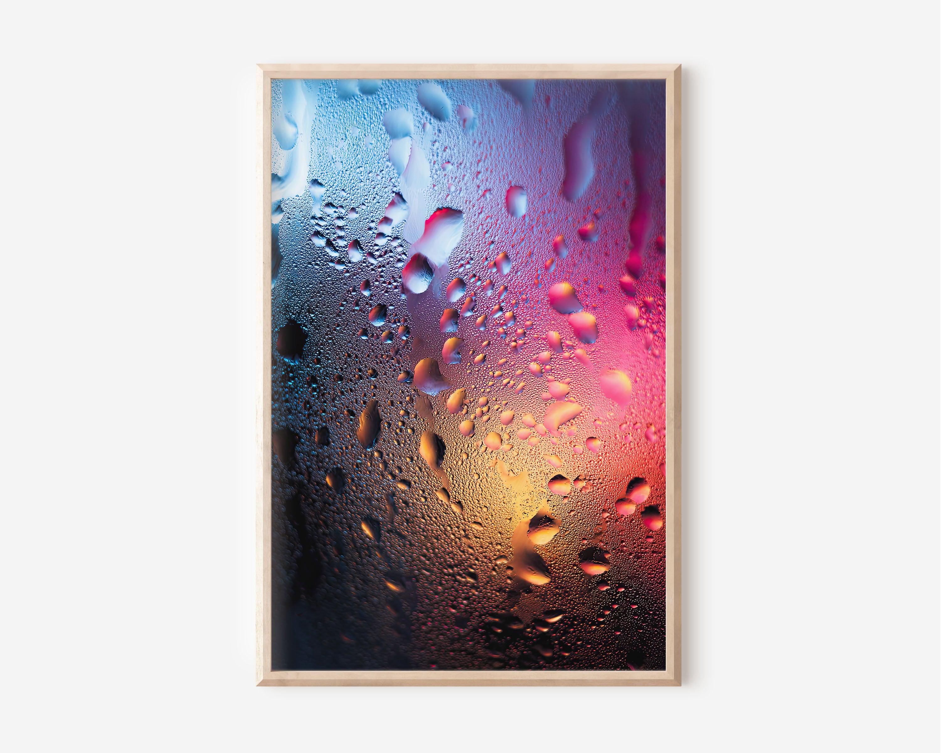 Liquid Light Symphony Abstract Water Droplets Wall Art Print | Macro Photography Poster | Modern Colourful Abstract Decor