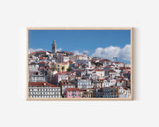 Lisbon Portugal Wall Art | Historic Alfama Hillside Skyline Cityscape Print