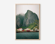Lofoten Islands Norway Wall Art Print | Reine Fishing Village Dramatic Mountain Photography | Scandinavian Travel Poster | Nordic Home Decor