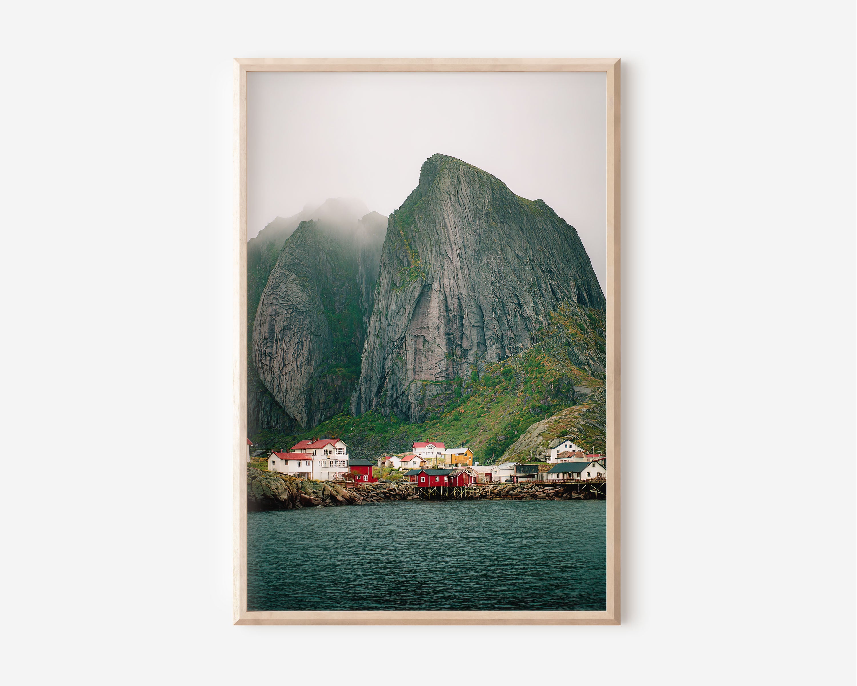 Lofoten Islands Norway Wall Art Print | Reine Fishing Village Dramatic Mountain Photography | Scandinavian Travel Poster | Nordic Home Decor