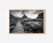Lofoten Norway Wall Art Print – Black and White Mountain Landscape Photography