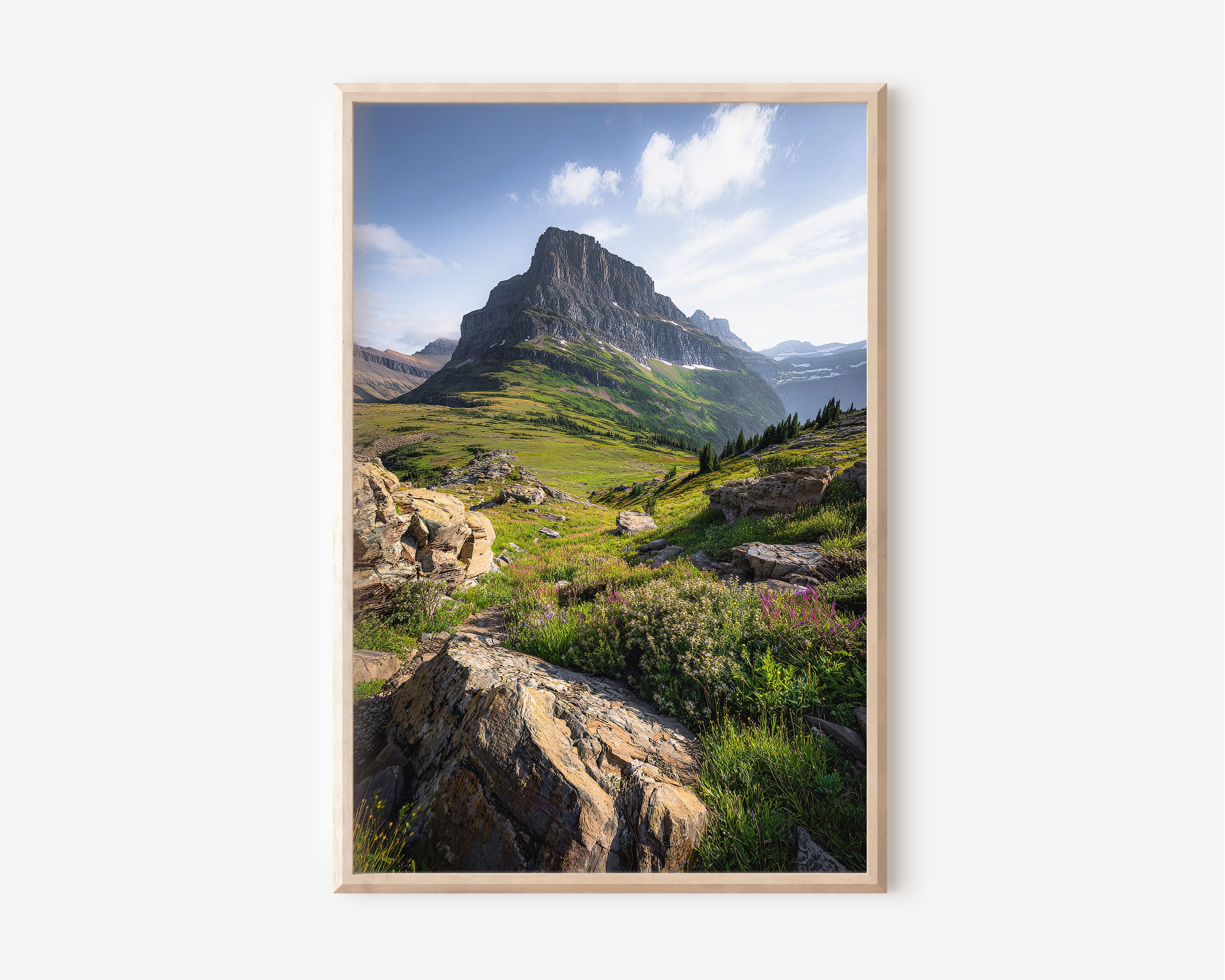 Logan Pass Glacier National Park Wall Art Print | Montana Mountain Landscape Photography | Wildflower Alpine Poster