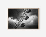 London Eye Black & White Wall Art Print