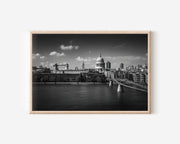 London Skyline Black & White Wall Art Print
