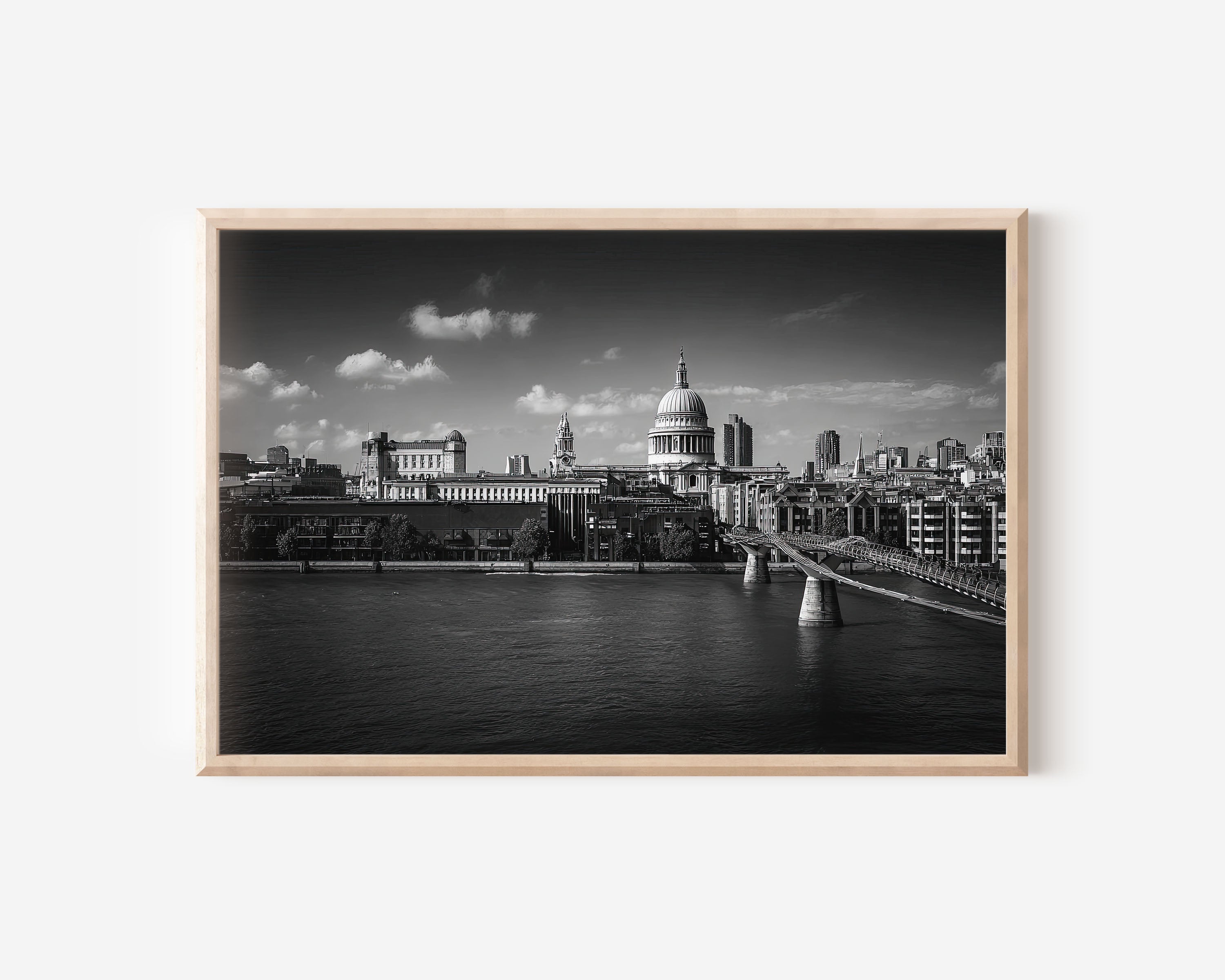 London Skyline Black & White Wall Art Print