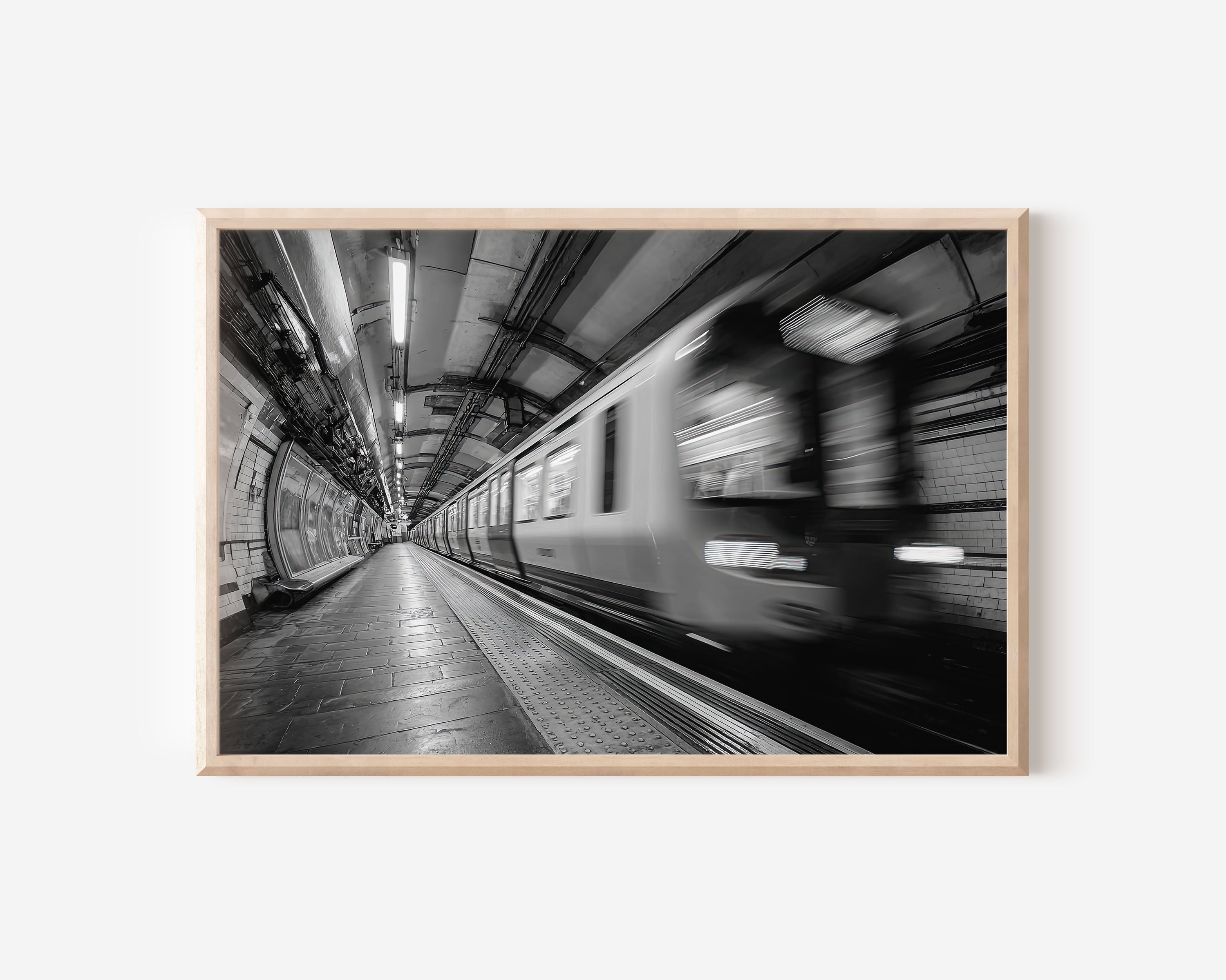 London Underground Black & White Wall Art Print