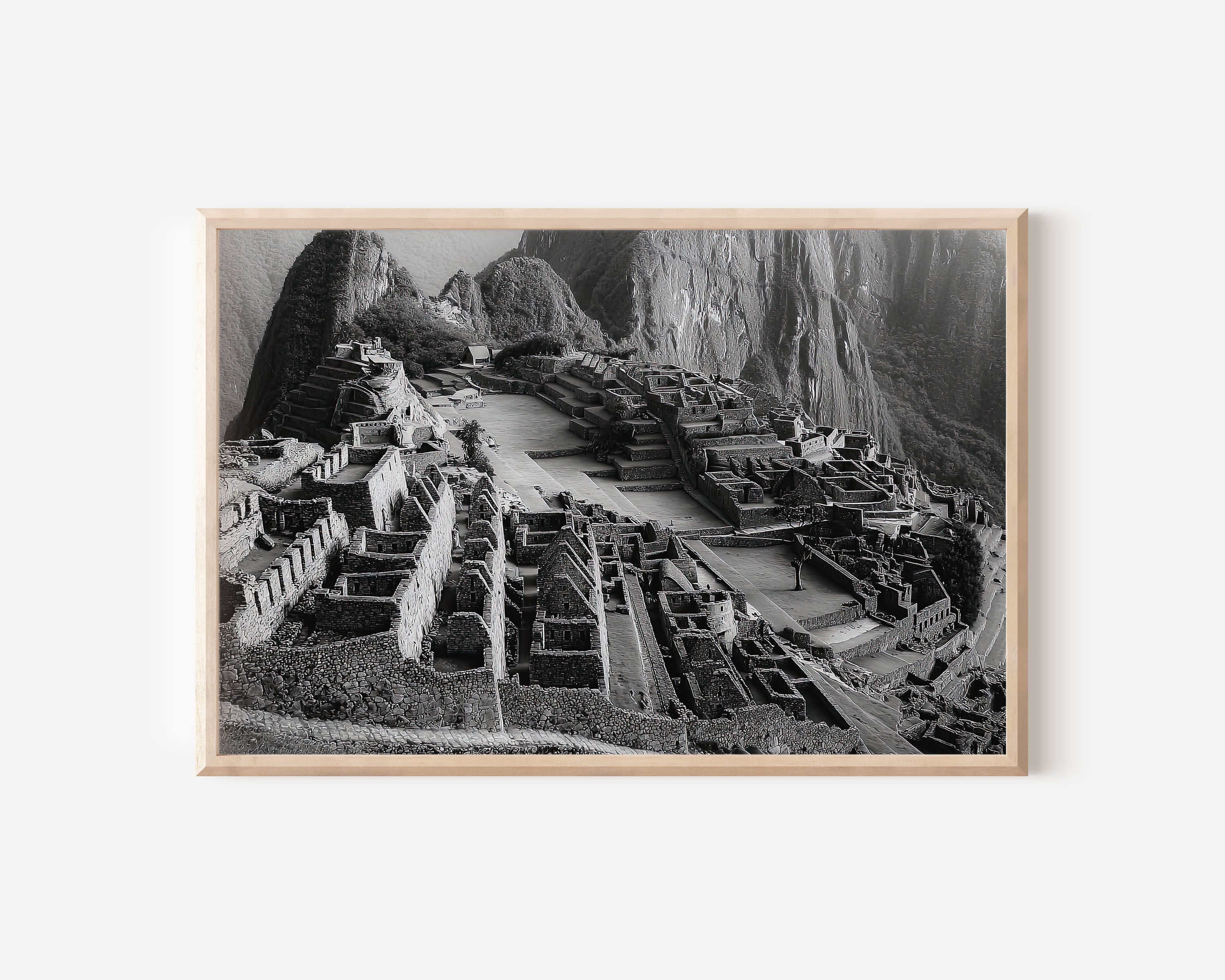 Machu Picchu Wall Art Print – Black and White Peru Photography