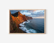 Madeira Portugal Coastal Cliffs Wall Art Print | Dramatic Ocean Landscape Decor