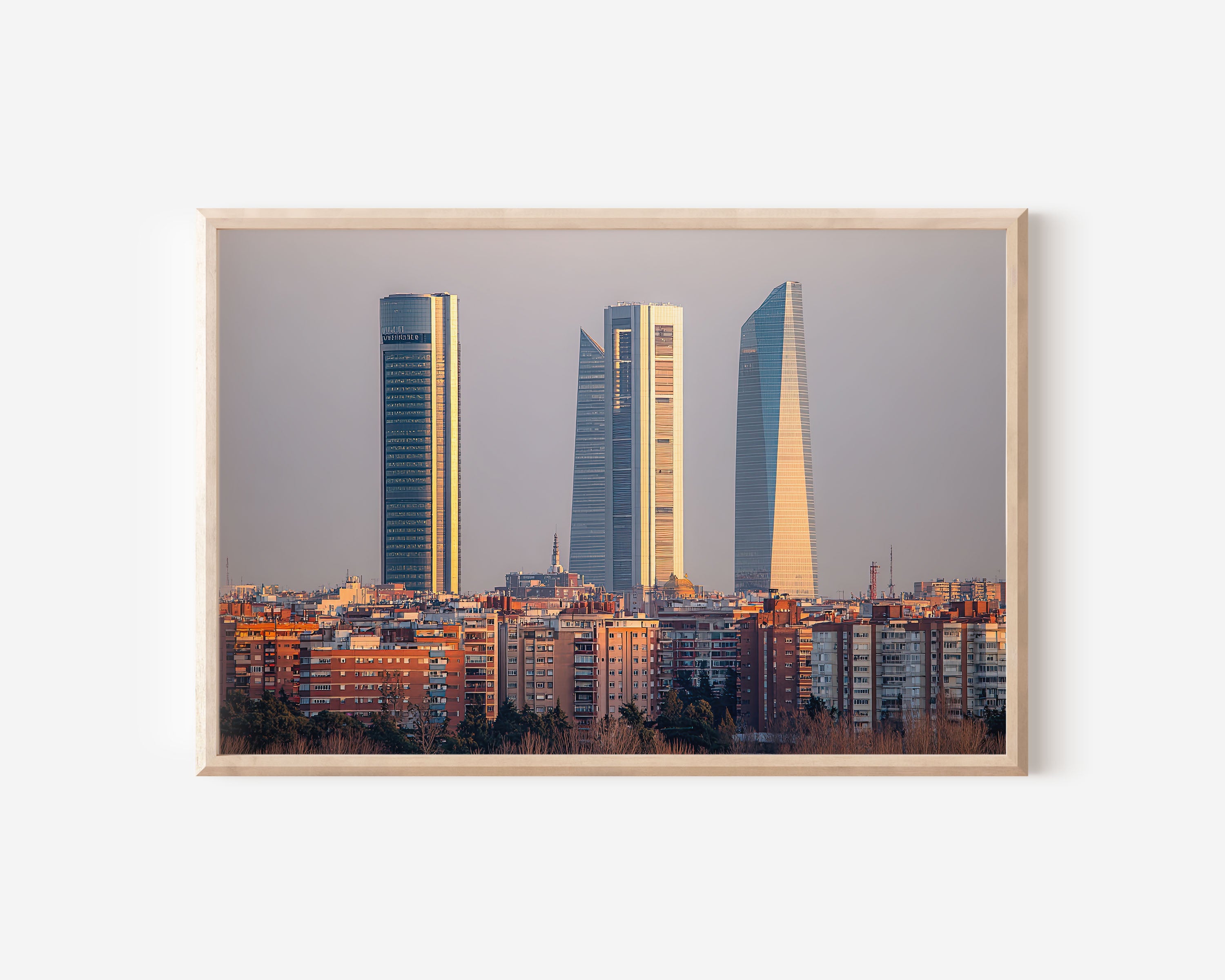 Madrid Four Towers Skyline Wall Art Print | Spain Modern Cityscape