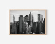 Manhattan Skyline Black & White Wall Art Print
