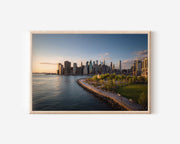 Manhattan Skyline Wall Art Print | New York Golden Hour Cityscape Decor