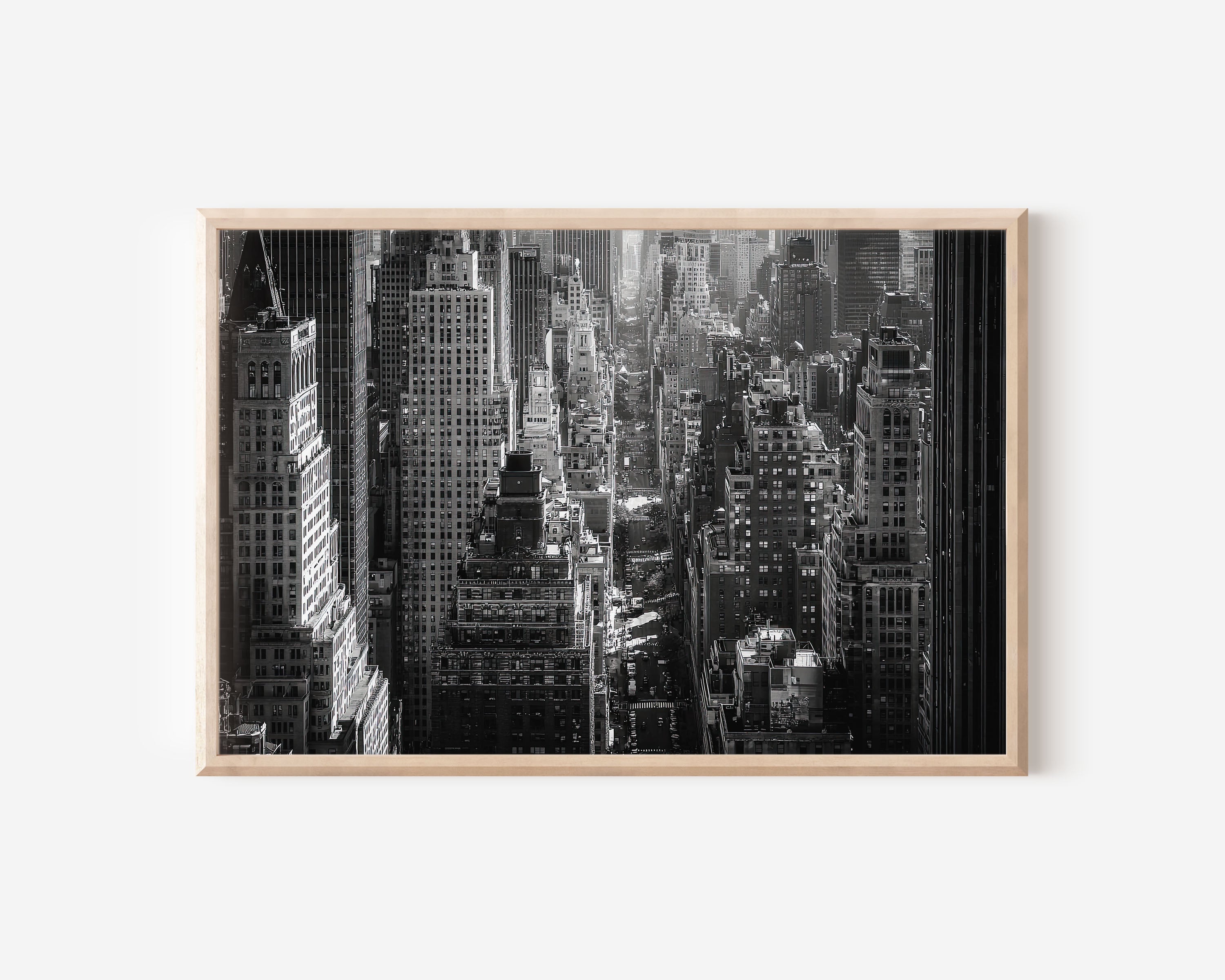 Manhattan Skyscrapers Black & White Wall Art