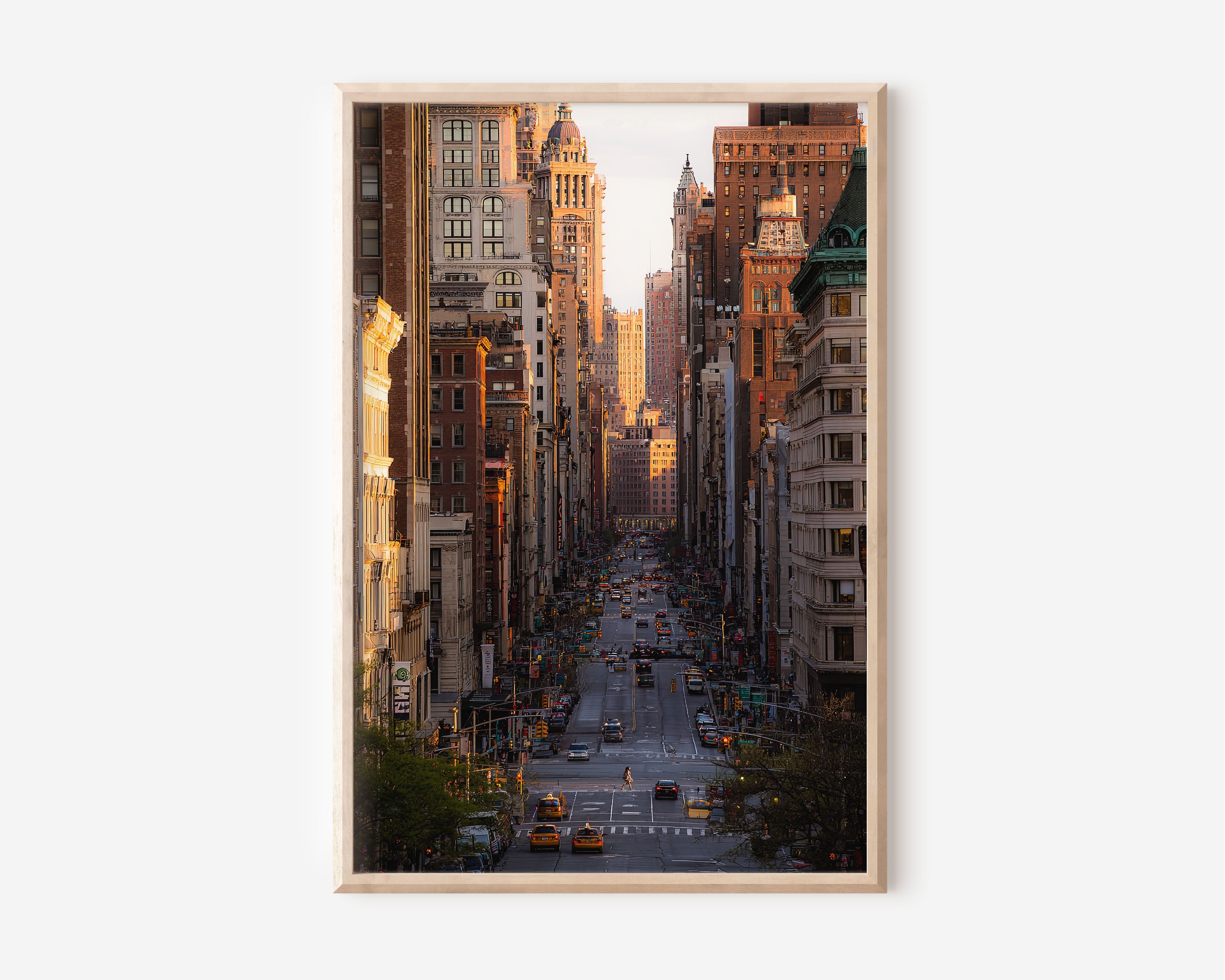 New York City Print | Manhattan Avenue at Golden Hour | NYC Street View Wall Art | Cityscape Photography Poster