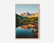 Maroon Bells Reflection Wall Art Print | Aspen Mountain Lake Canvas