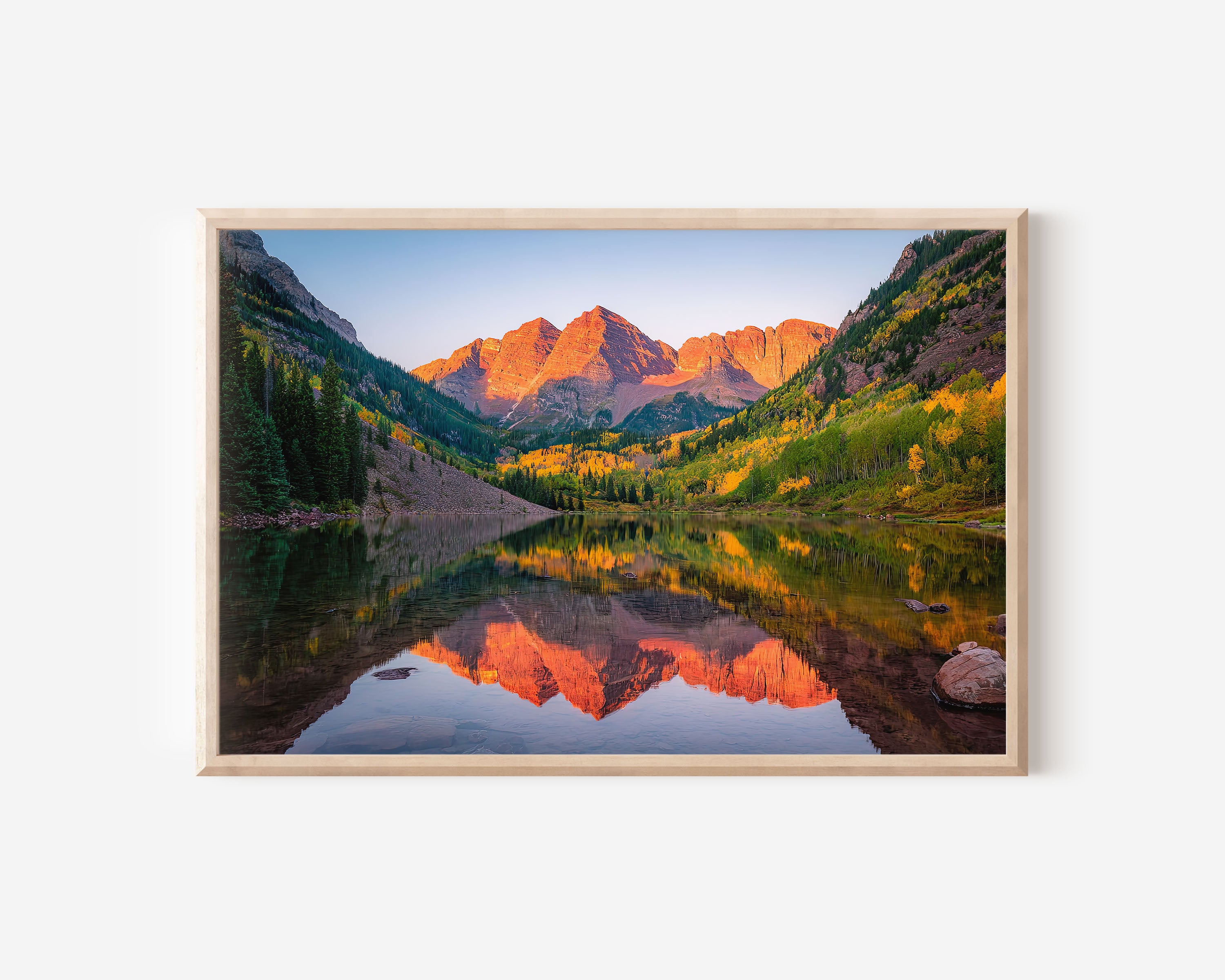 Maroon Bells Sunset Print – Colorado Mountain Wall Art
