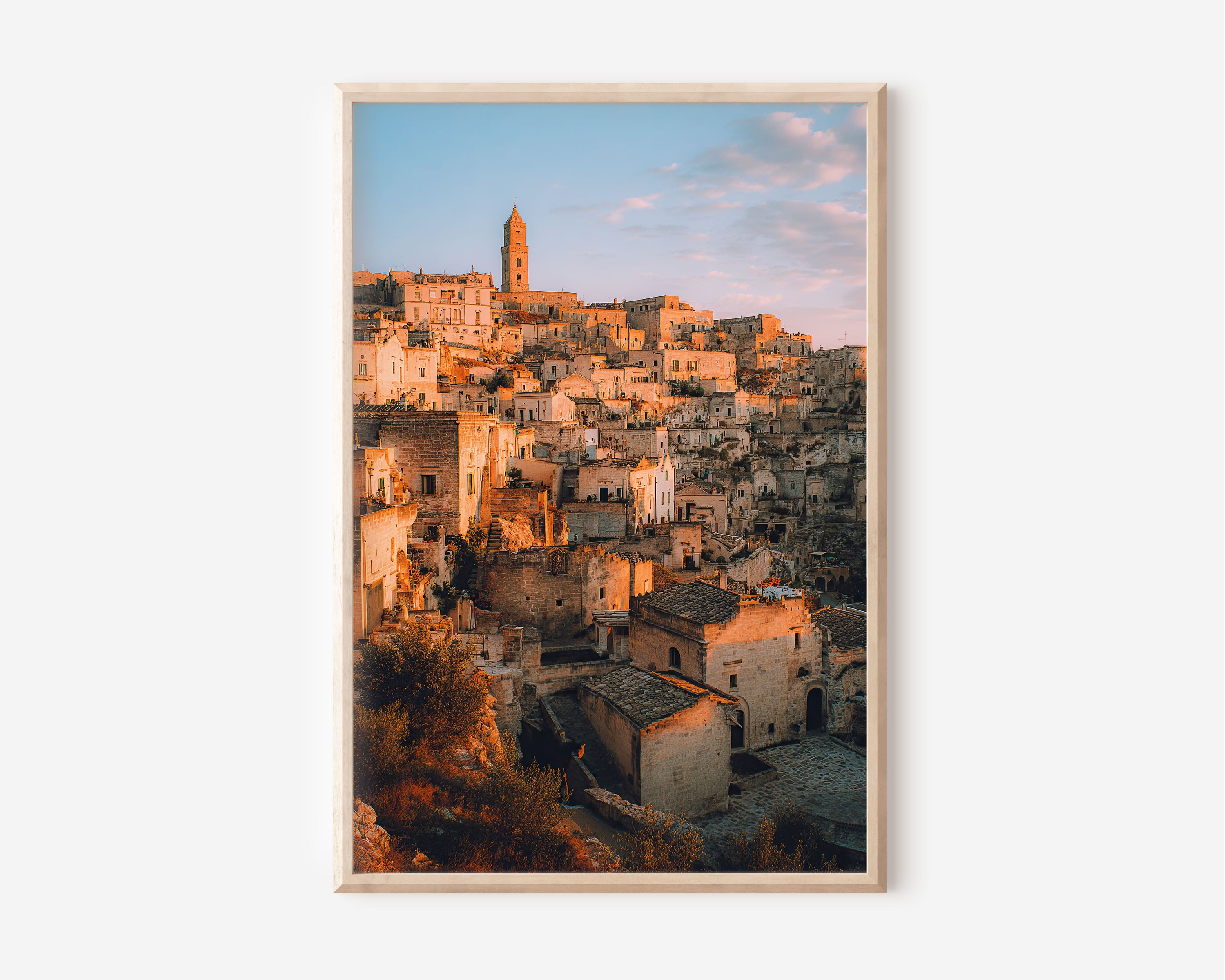 Matera Italy Sassi Sunset Wall Art | Historic Stone City Canvas Print