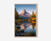 Matterhorn Reflection Wall Art Print | Switzerland Alpine Lake Photography | Zermatt Mountain Landscape Poster | European Nature Print | Swiss Home Decor