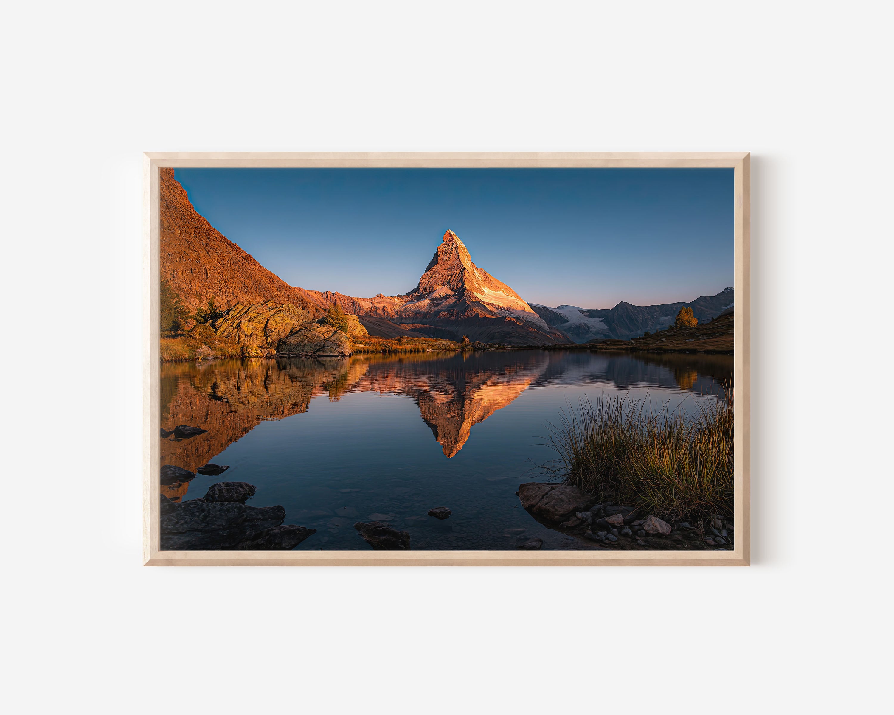 Matterhorn Zermatt Sunset Print – Swiss Alps Reflection Wall Art