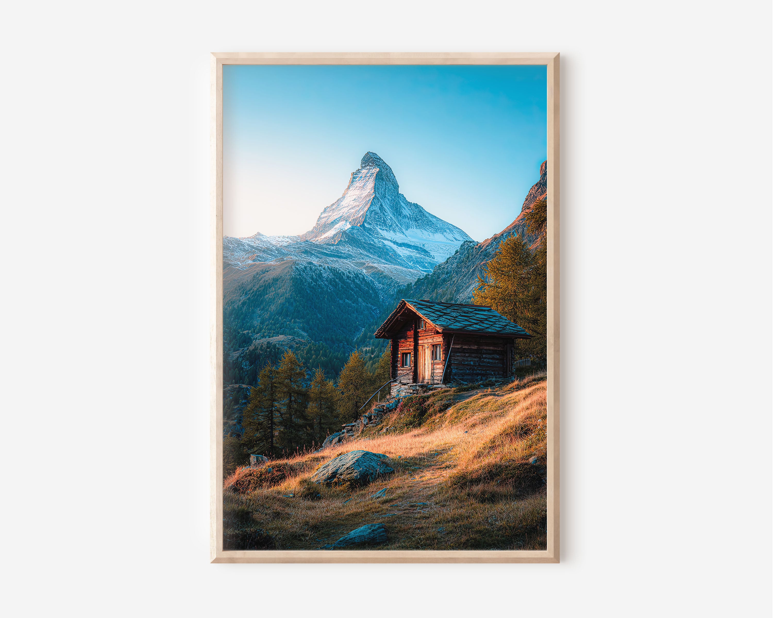 Matterhorn Switzerland Wall Art Print | Alpine Cabin Mountain Photography