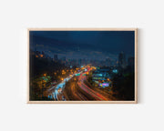 Medellín City Lights Night Wall Art Print, Colombia