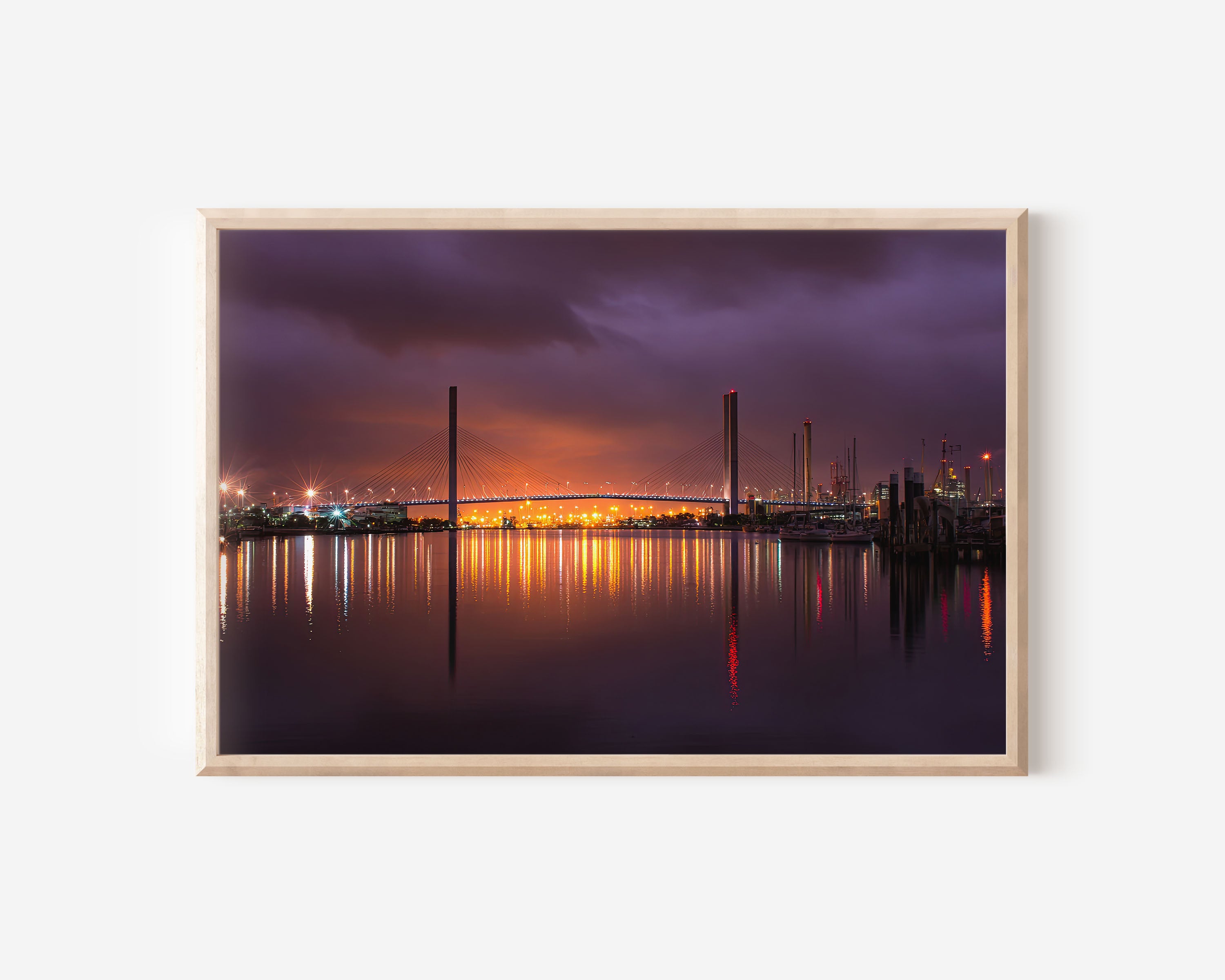 Melbourne Bolte Bridge Night Wall Art Print, Australia Skyline