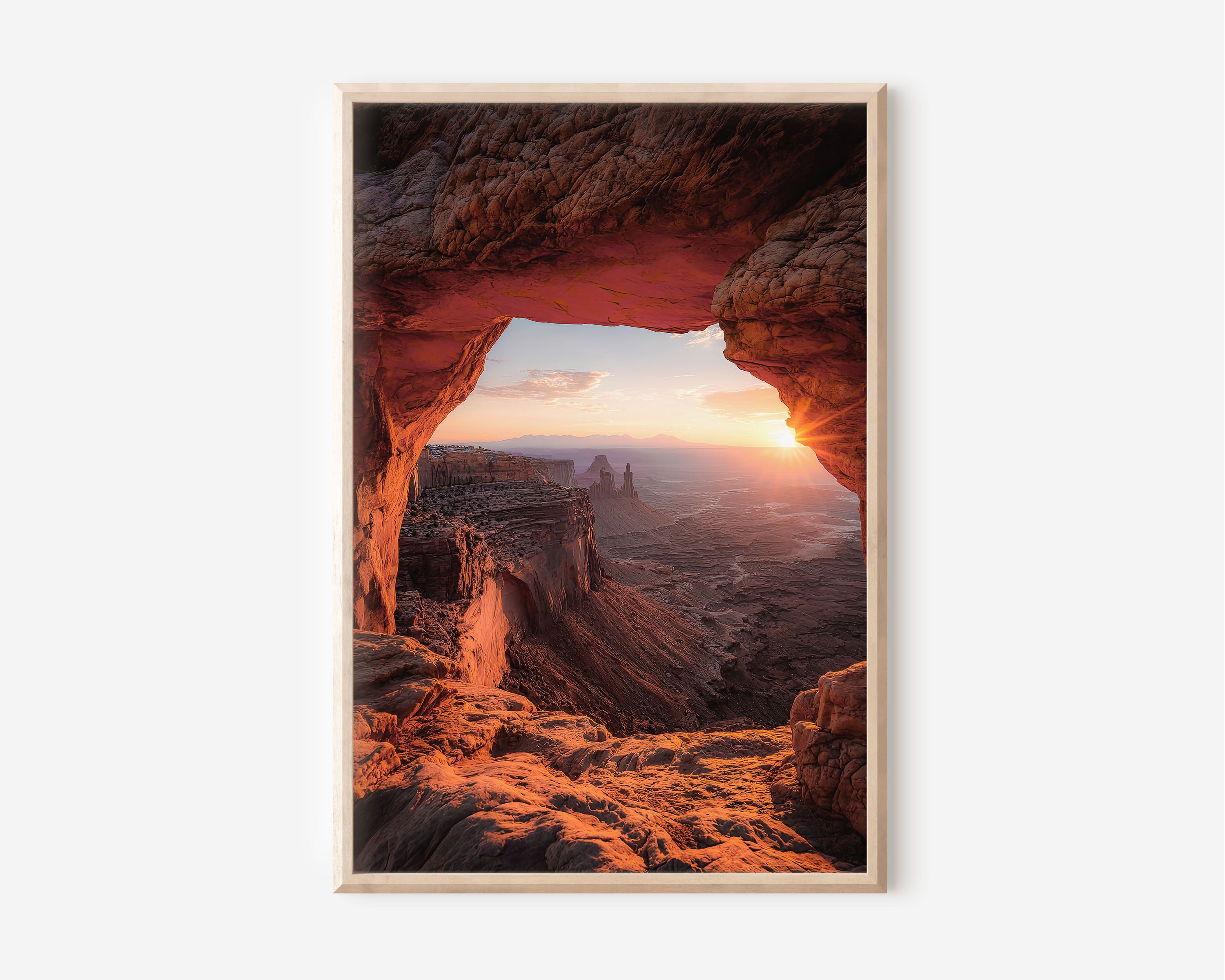 Mesa Arch Sunrise Wall Art Print | Canyonlands Utah Photography | Southwest Desert Rock Arch Sunburst Poster