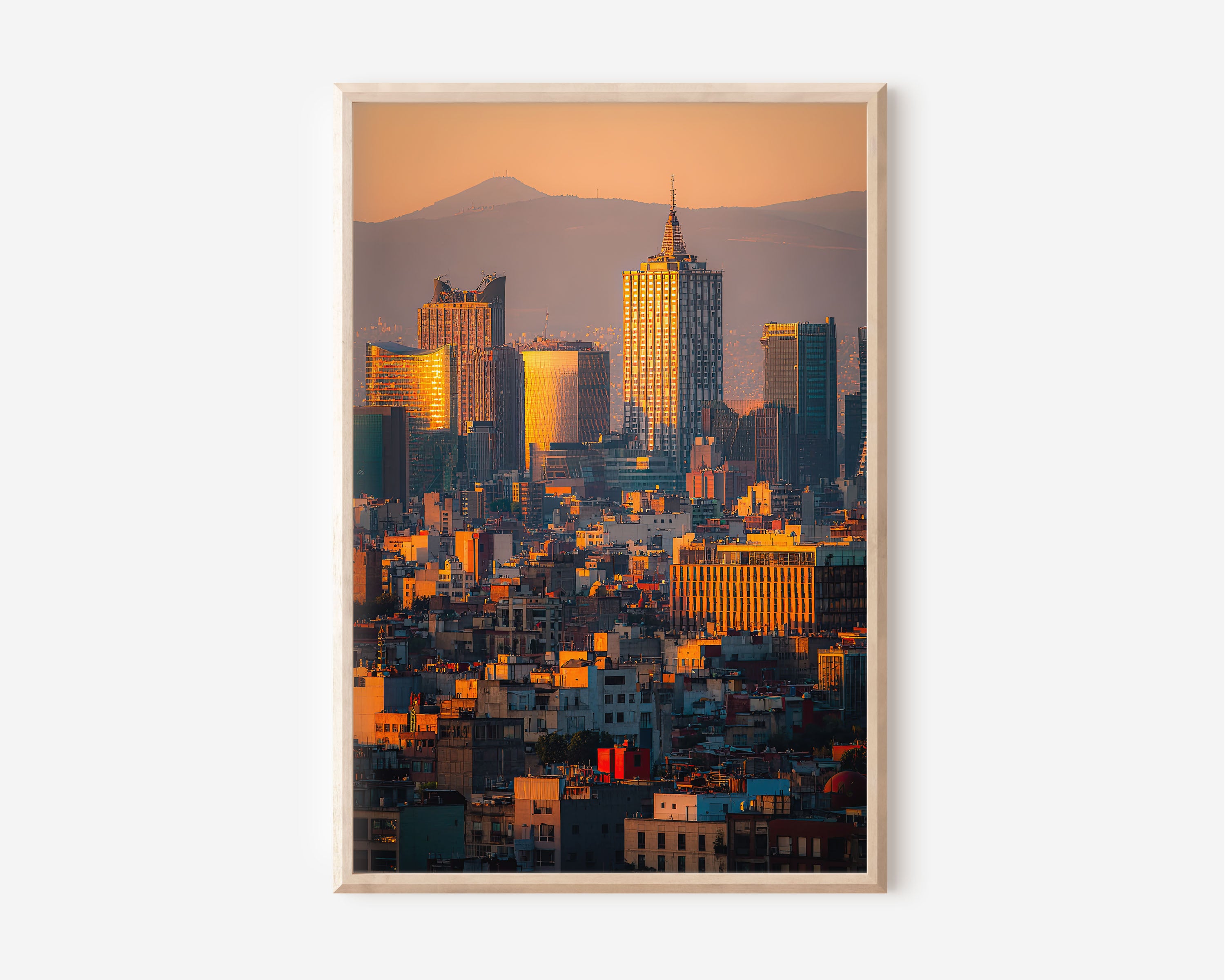 Mexico City Skyline Sunset Wall Art | Torre Latinoamericana CDMX Print | Travel Photography Poster