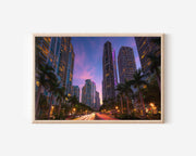 Miami Brickell Skyline Wall Art Print, Florida Tropical City