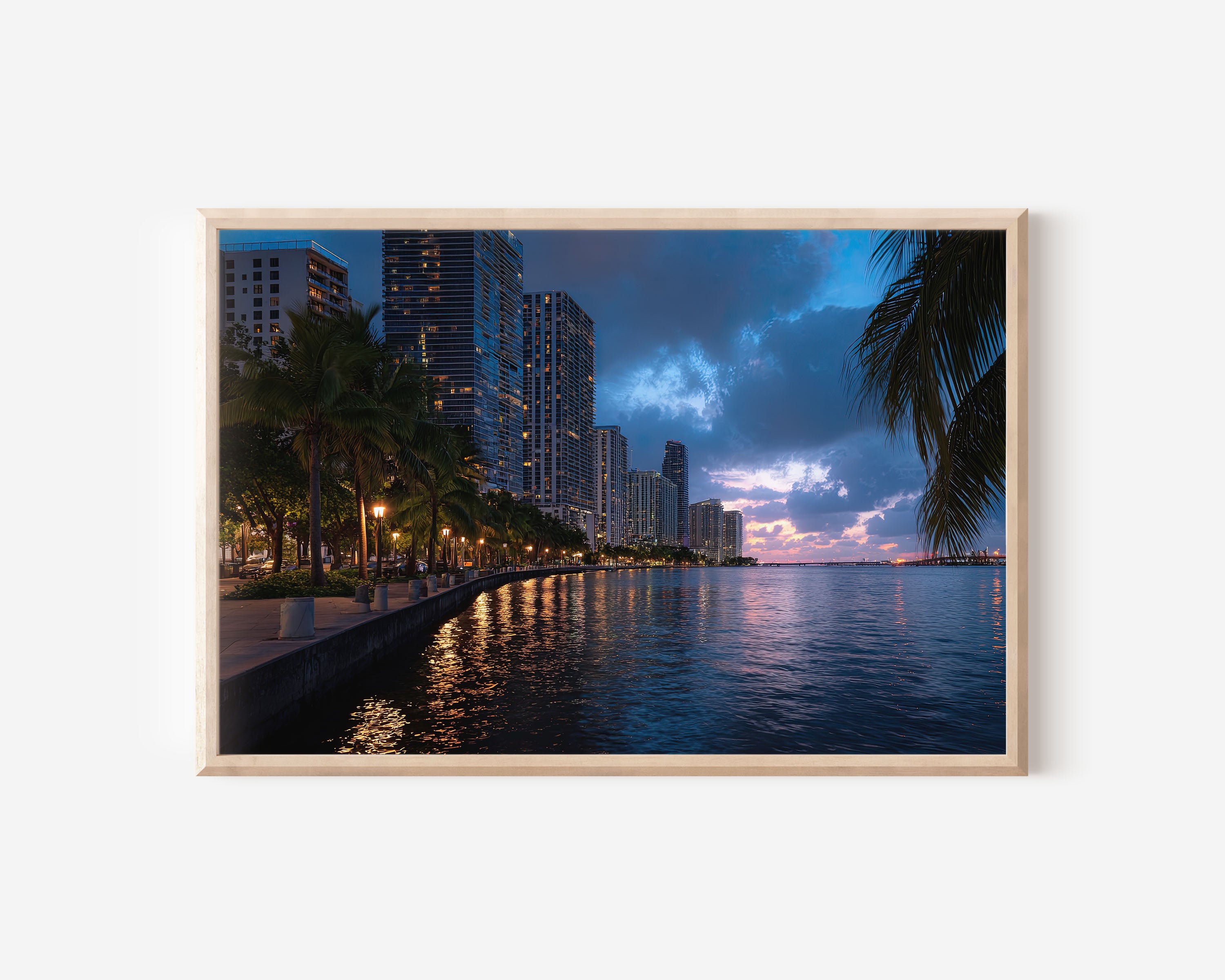 Miami Brickell Waterfront Wall Art Print, Florida Skyline