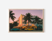 Miami Ocean Drive Art Deco Sunset Wall Art Print