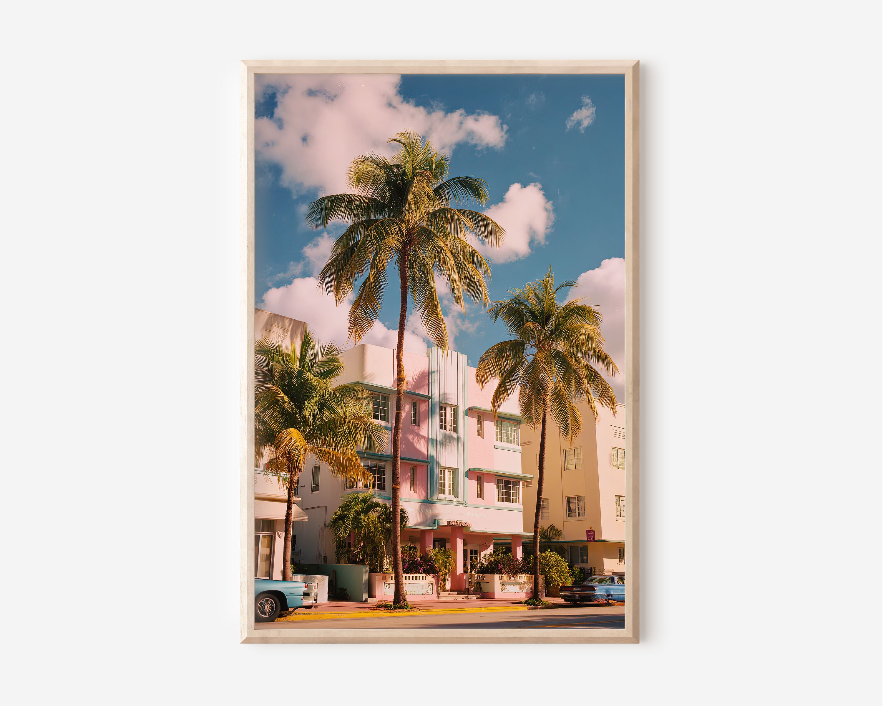 Miami South Beach Art Deco | Ocean Drive Palm Trees Wall Art Print