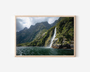 Milford Sound Waterfall Wall Art Print | Fiordland New Zealand