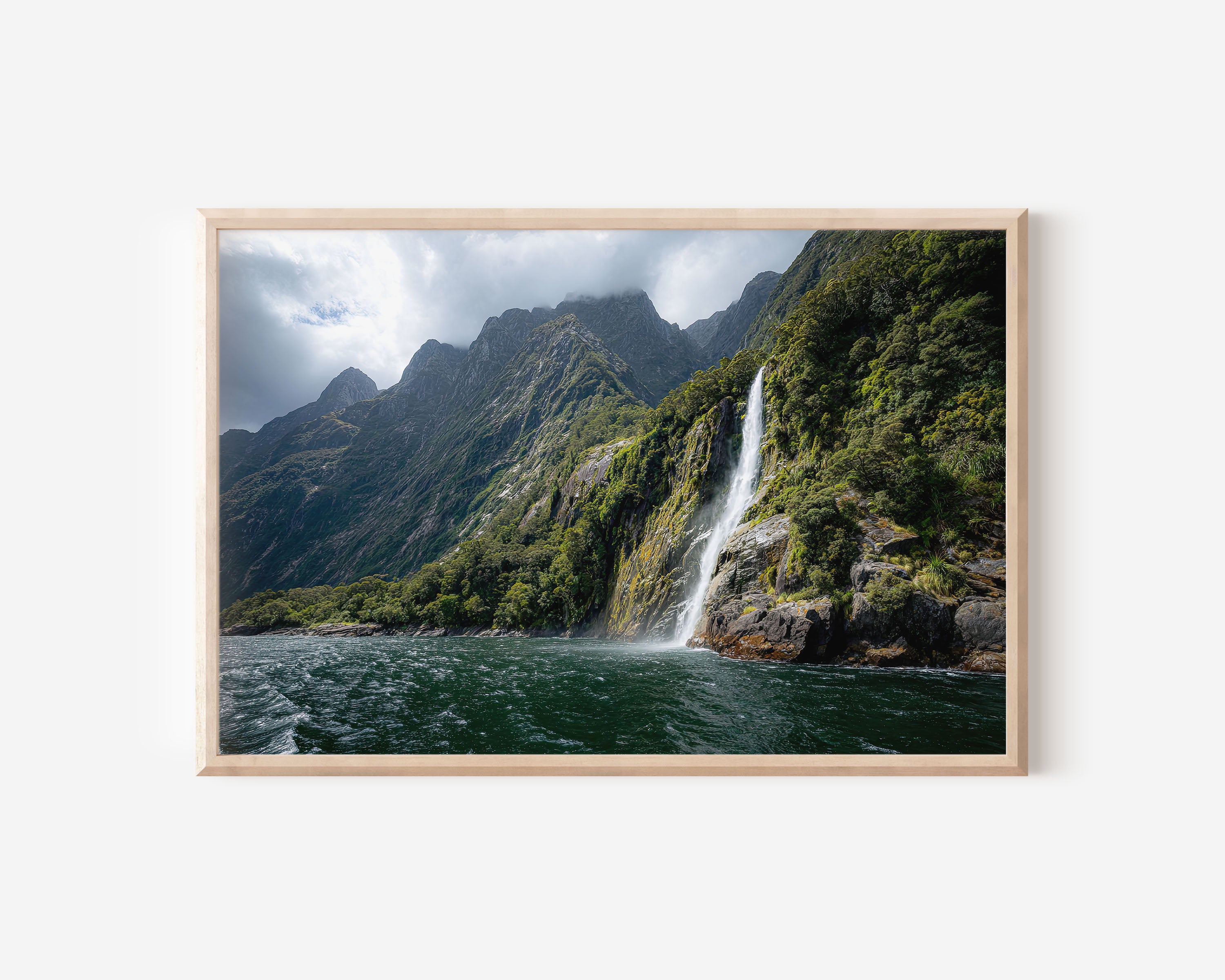 Milford Sound Waterfall Wall Art Print | Fiordland New Zealand