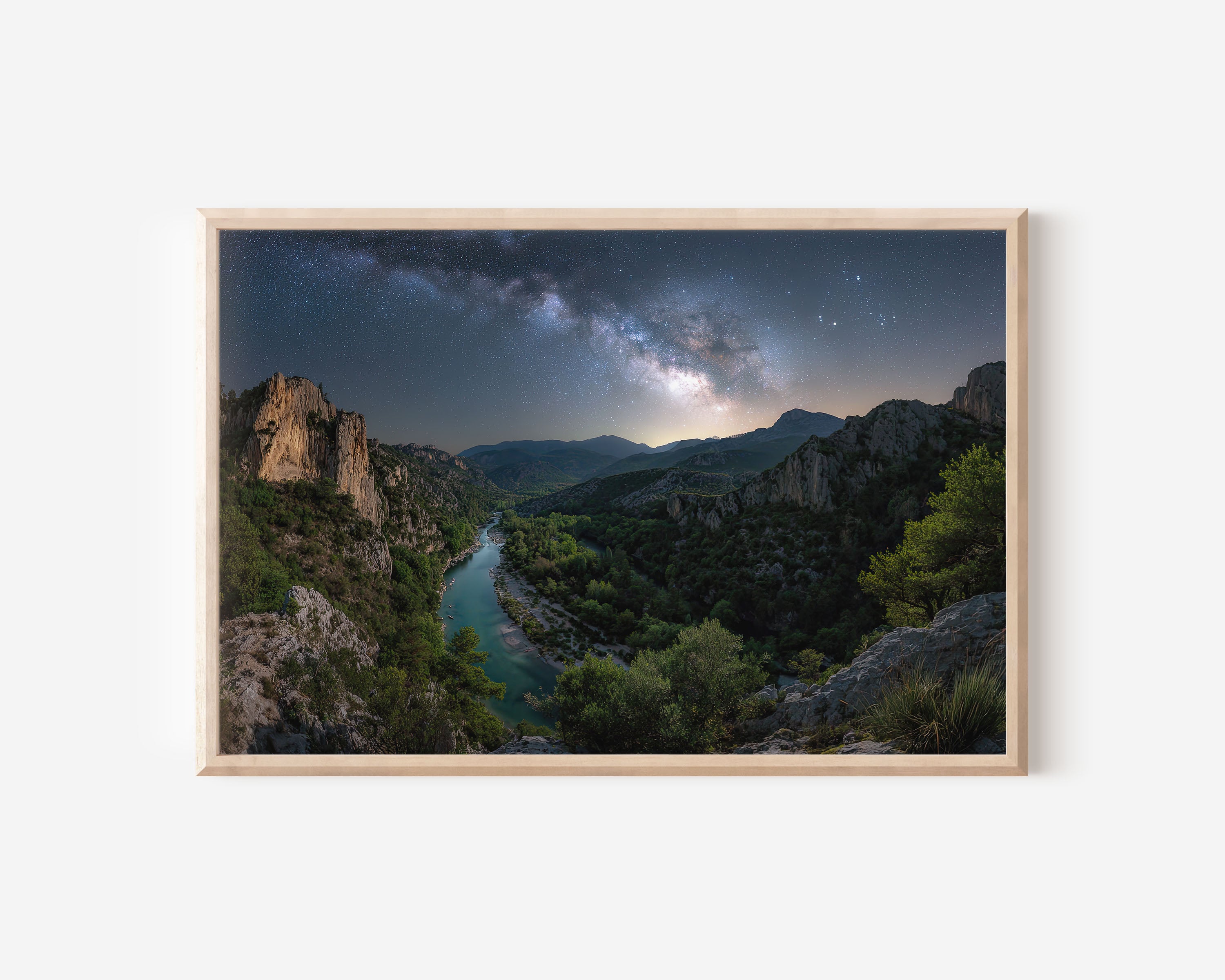 Milky Way Canyon Print – Night Sky Landscape Wall Art
