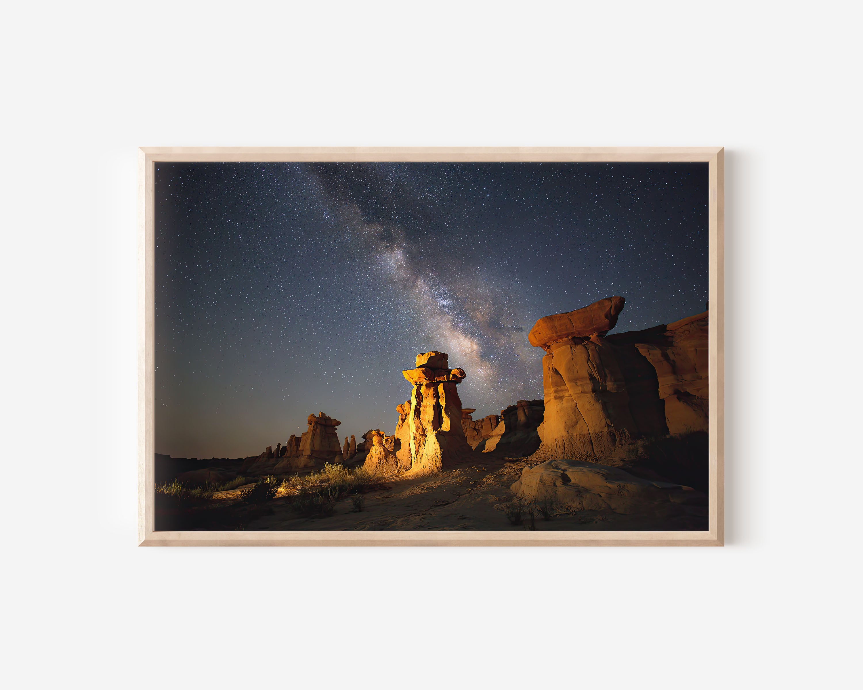Milky Way Desert Hoodoos Print – Southwest Night Wall Art