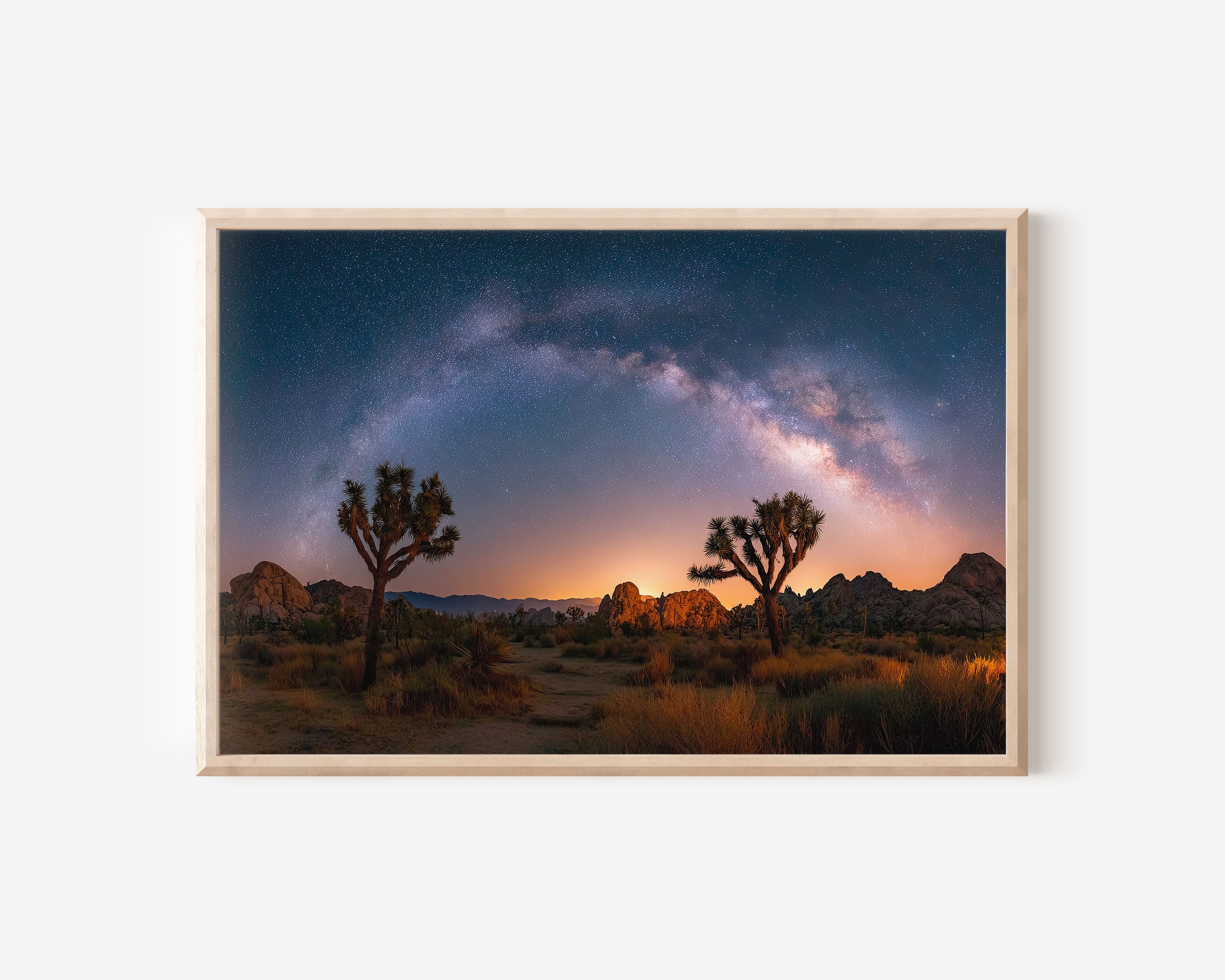 Milky Way Over Joshua Tree Wall Art – Desert Night Sky Galaxy Landscape