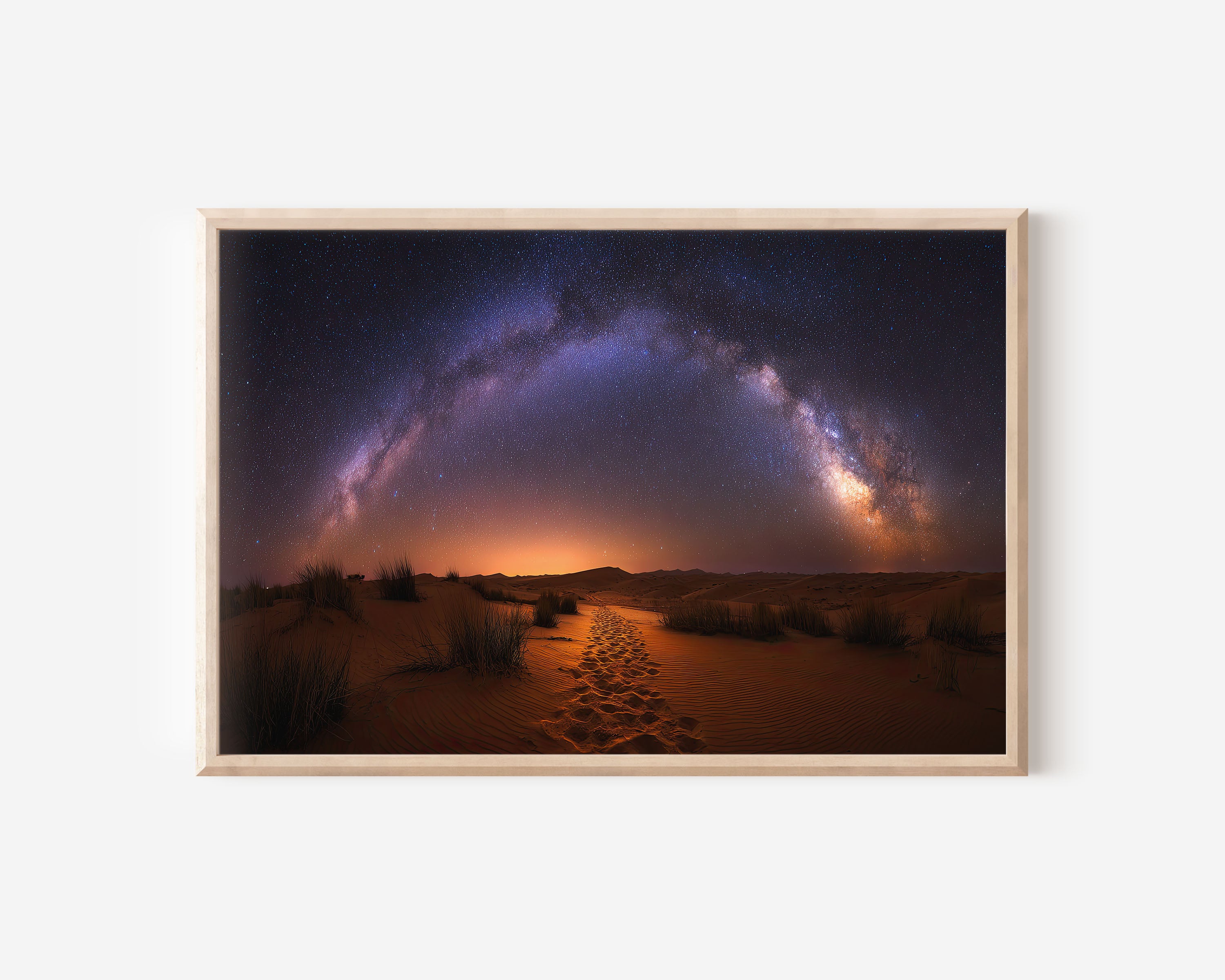 Milky Way Over Desert Dunes Wall Art – Night Sky Landscape Print
